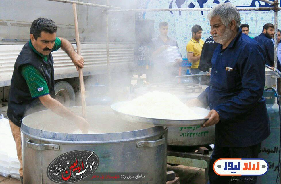 سومین روز از حضور موکب اربعین شهرستان زرند در مناطق سیل زده پلدختر